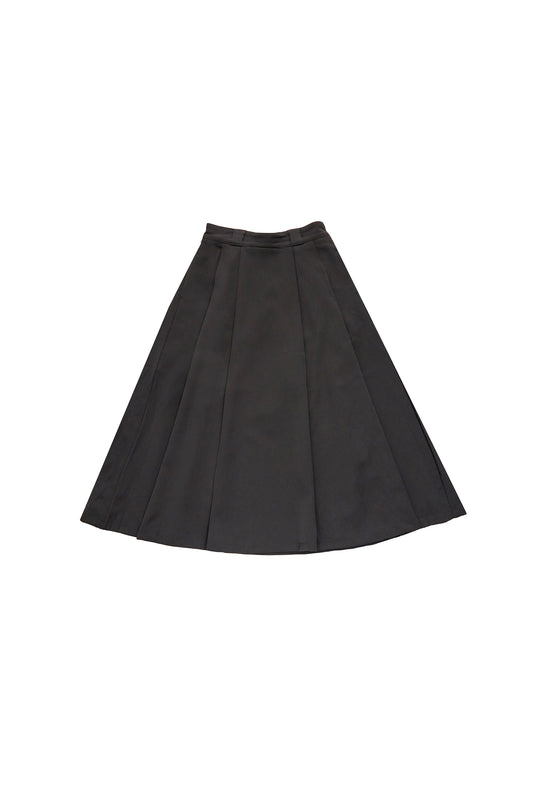 Preppy style A-line skirt-black