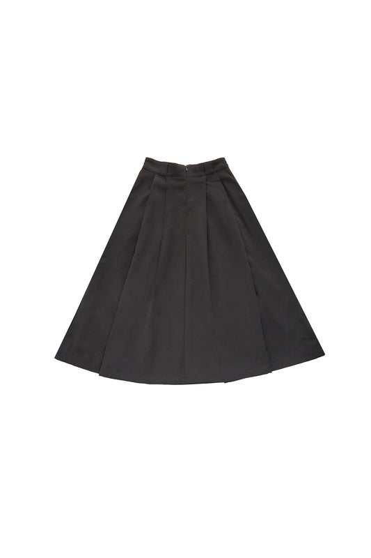 Preppy style A-line skirt-black