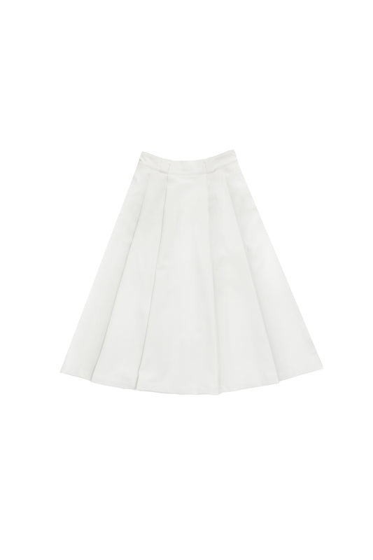 Preppy style A-line skirt-white