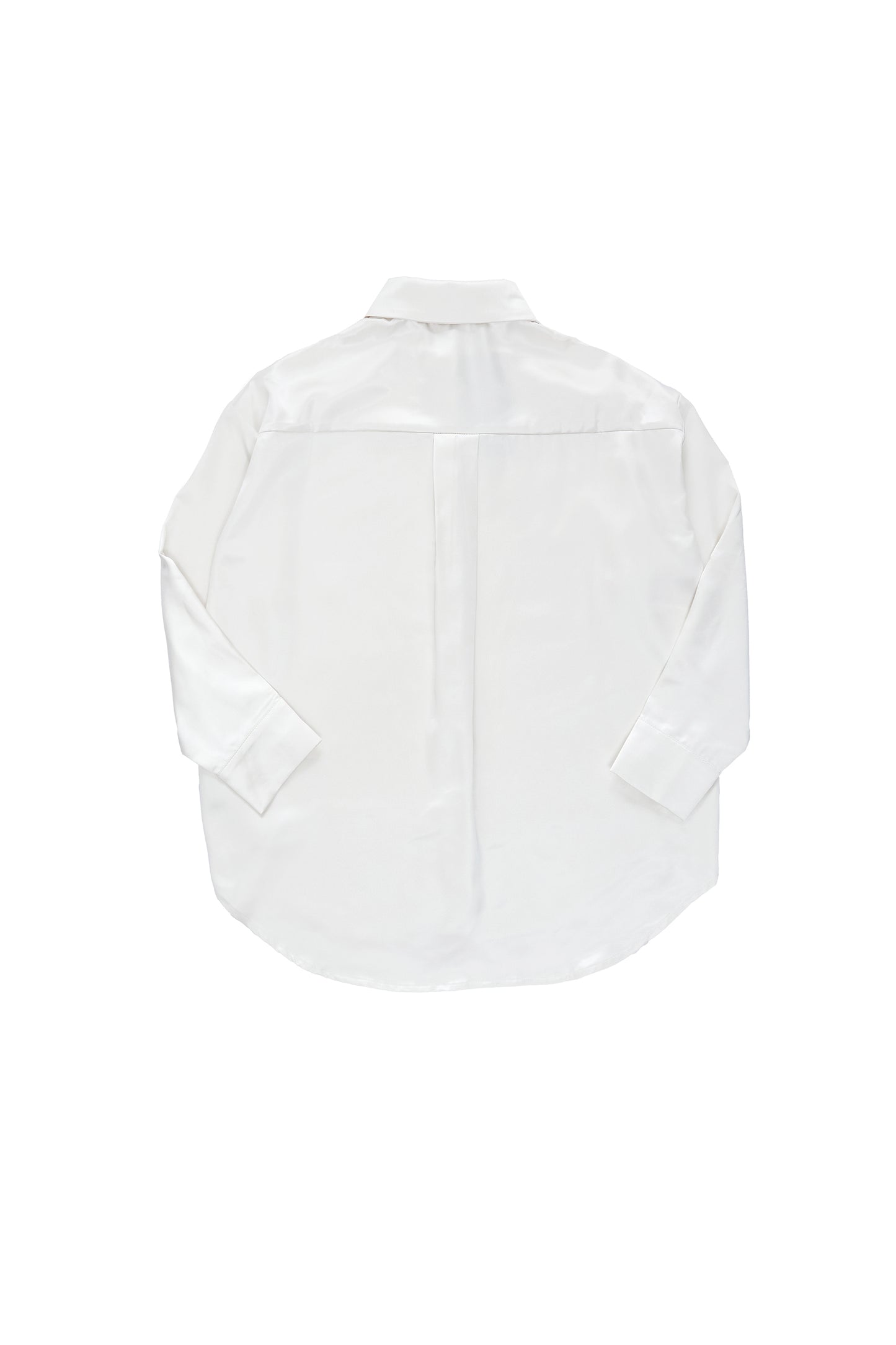 Pearl button satin shirt-off-white