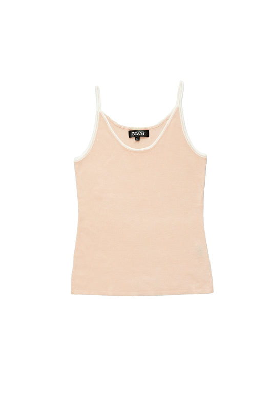 Color block casual vest and blouse-pink apricot