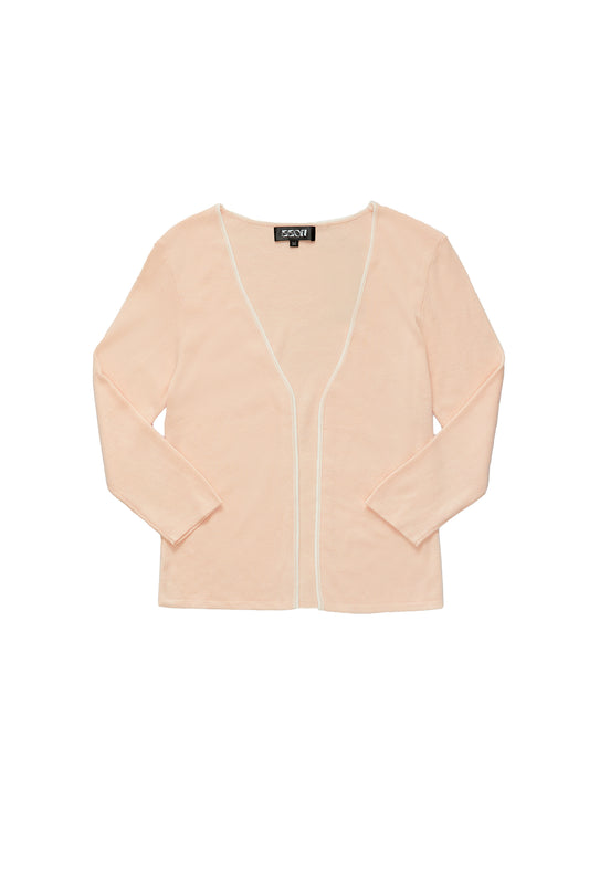 Color block casual vest and blouse-pink apricot